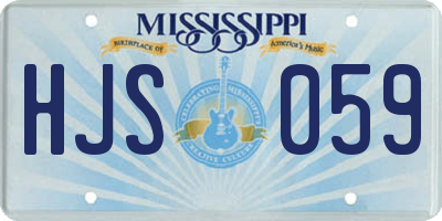 MS license plate HJS059