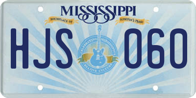 MS license plate HJS060