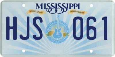 MS license plate HJS061
