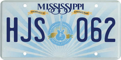 MS license plate HJS062