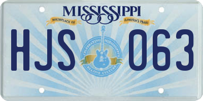 MS license plate HJS063