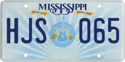 MS license plate HJS065