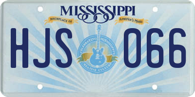 MS license plate HJS066