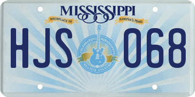 MS license plate HJS068