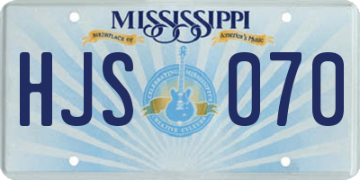 MS license plate HJS070