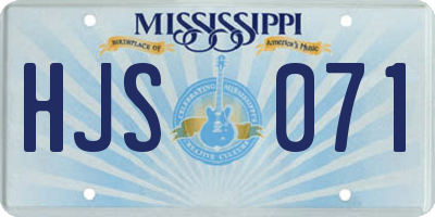 MS license plate HJS071