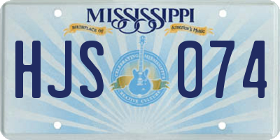 MS license plate HJS074