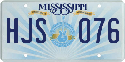 MS license plate HJS076