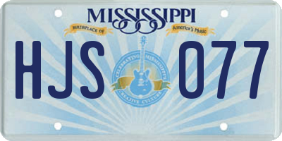 MS license plate HJS077