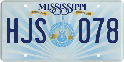 MS license plate HJS078
