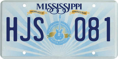 MS license plate HJS081