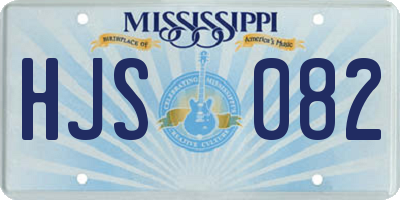 MS license plate HJS082