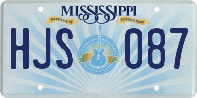 MS license plate HJS087
