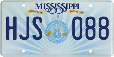 MS license plate HJS088