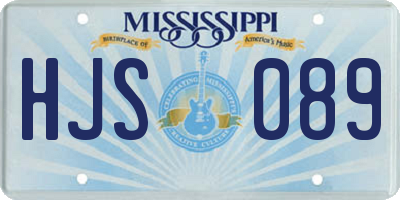 MS license plate HJS089