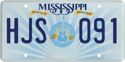 MS license plate HJS091