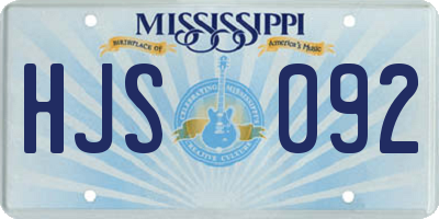 MS license plate HJS092