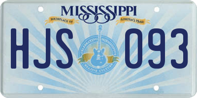 MS license plate HJS093