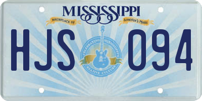 MS license plate HJS094