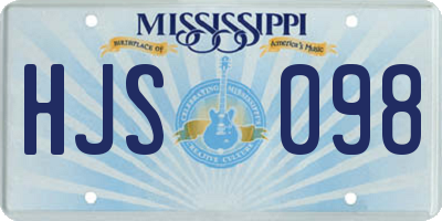MS license plate HJS098