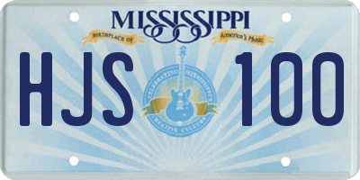 MS license plate HJS100
