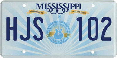 MS license plate HJS102