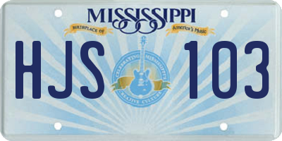 MS license plate HJS103