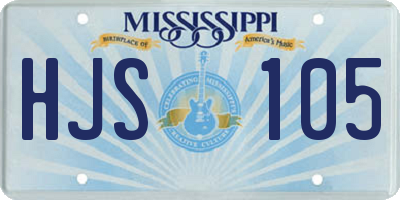 MS license plate HJS105