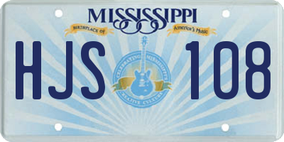MS license plate HJS108