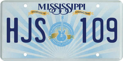 MS license plate HJS109