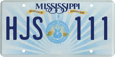 MS license plate HJS111