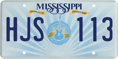 MS license plate HJS113