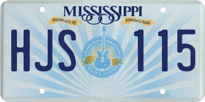 MS license plate HJS115