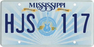 MS license plate HJS117