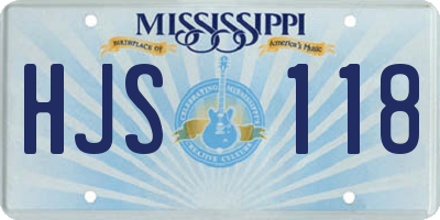 MS license plate HJS118