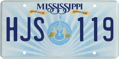 MS license plate HJS119