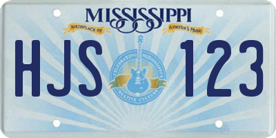 MS license plate HJS123