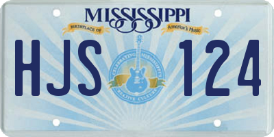 MS license plate HJS124