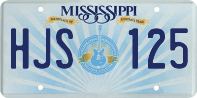 MS license plate HJS125