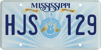MS license plate HJS129