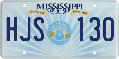 MS license plate HJS130