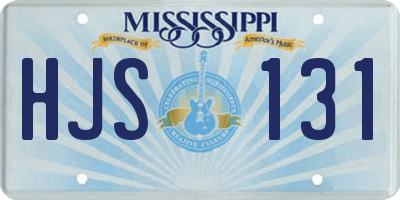 MS license plate HJS131