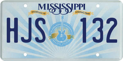 MS license plate HJS132
