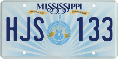 MS license plate HJS133