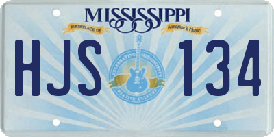 MS license plate HJS134