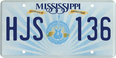 MS license plate HJS136