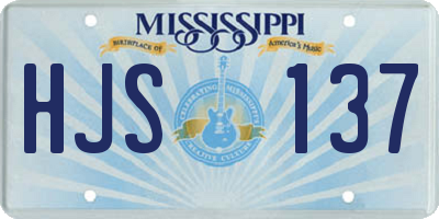 MS license plate HJS137