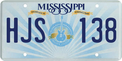 MS license plate HJS138