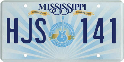 MS license plate HJS141