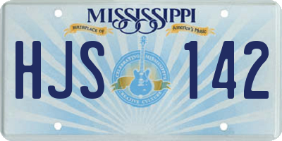 MS license plate HJS142
